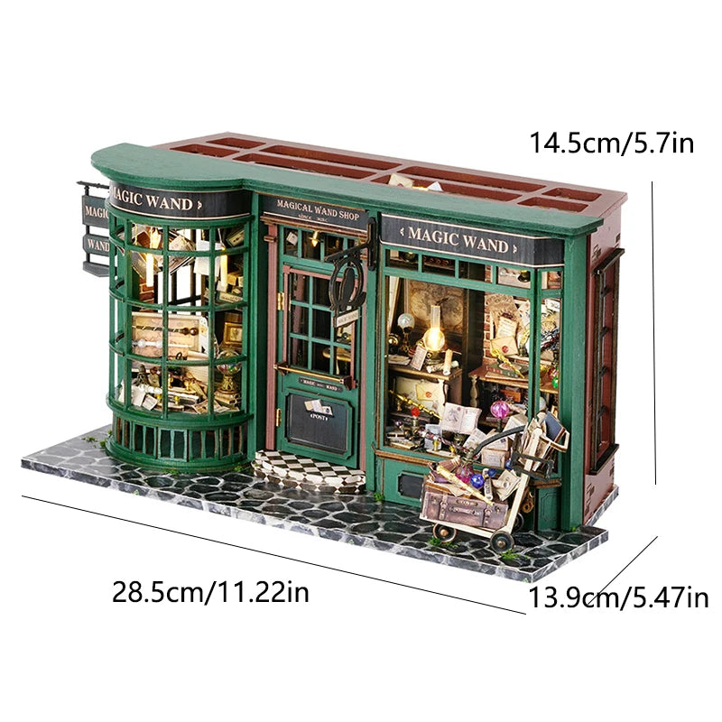 Magical Doll House Wooden Miniature DIY Assembly Building Model Kit Production of Small Room Toys Decorations with Furniture